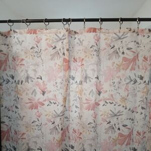 Floral Shower Curtain in Pink and Gray